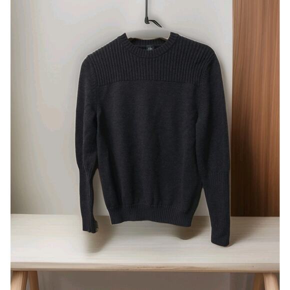 ELEVENTY Mens Knit Sweater Crewneck Stretch 100% Lana Virgin Wool Size S